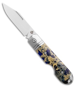 QSP Moray Slip Joint Knife Raffir Calceon Ocean Blue (2.7" Satin Vanax)