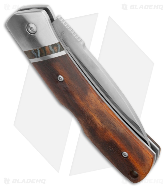 QSP Mustang Knife Desert ironwood Raffir fossil