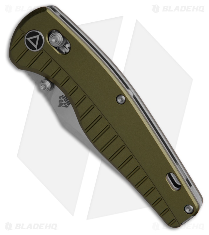 QSP Reptile Glyde Lock Knife OD Green Aluminum (3.4" Stonewash/Satin)