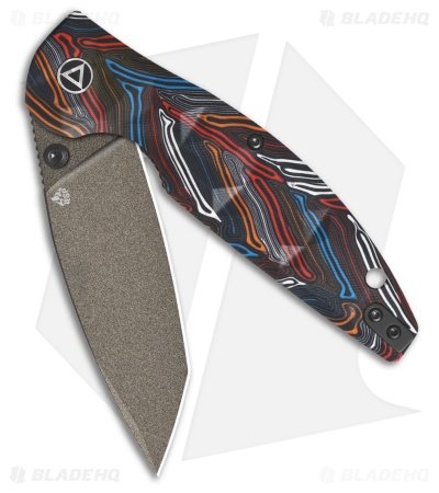 QSP Turtle Punk Liner Lock Knife Black/Blue/Red/White G-10 (3.5" Champagne)