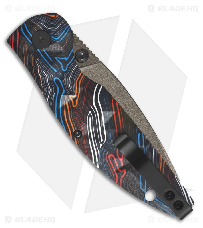 QSP Turtle Punk Liner Lock Knife Black/Blue/Red/White G-10 (3.5" Champagne)