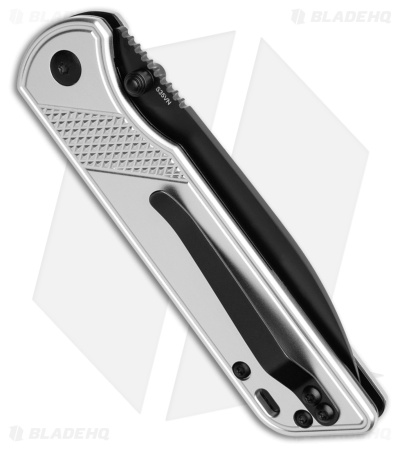 QSP Parrot V2 Liner Lock Knife Silver Aluminum (3.25" Black)
