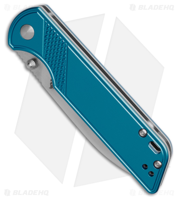 QSP Parrot V2 Liner Lock Knife Blue Aluminum | Satin Blade