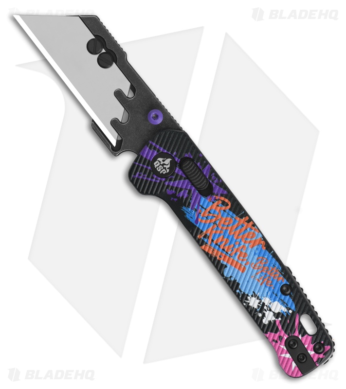 QSP Penguin Workmate Glyde Lock Knife Graffiti Pattern FRN