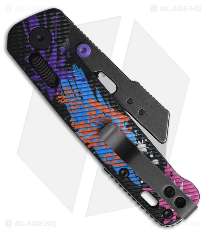 RB365ネガティブグリッパーカット仕様 QSP Penguin Workmate Glyde Lock Knife Graffiti Pattern FRN
