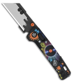 QSP Penguin Workmate Glyde Lock Knife Graffiti Pattern FRN
