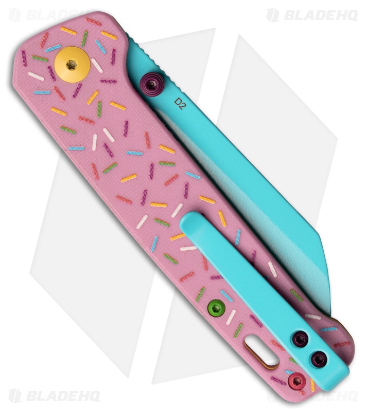 QSP Penguin Dessert Warrior Pink G-10 Blue Blade