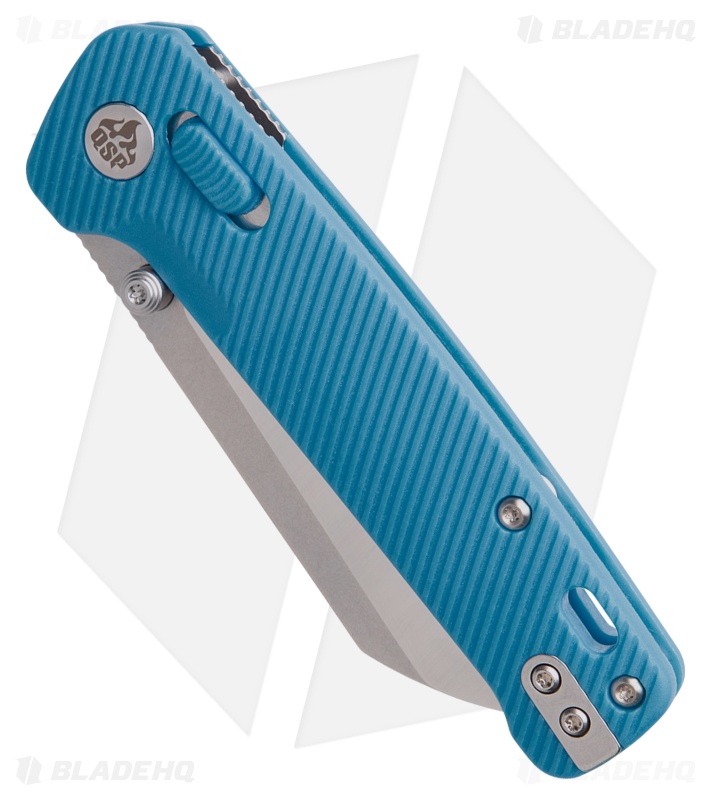 QSP Penguin Pocket Knife Blue FRN Sheepsfoot Satin/SW 14C28N