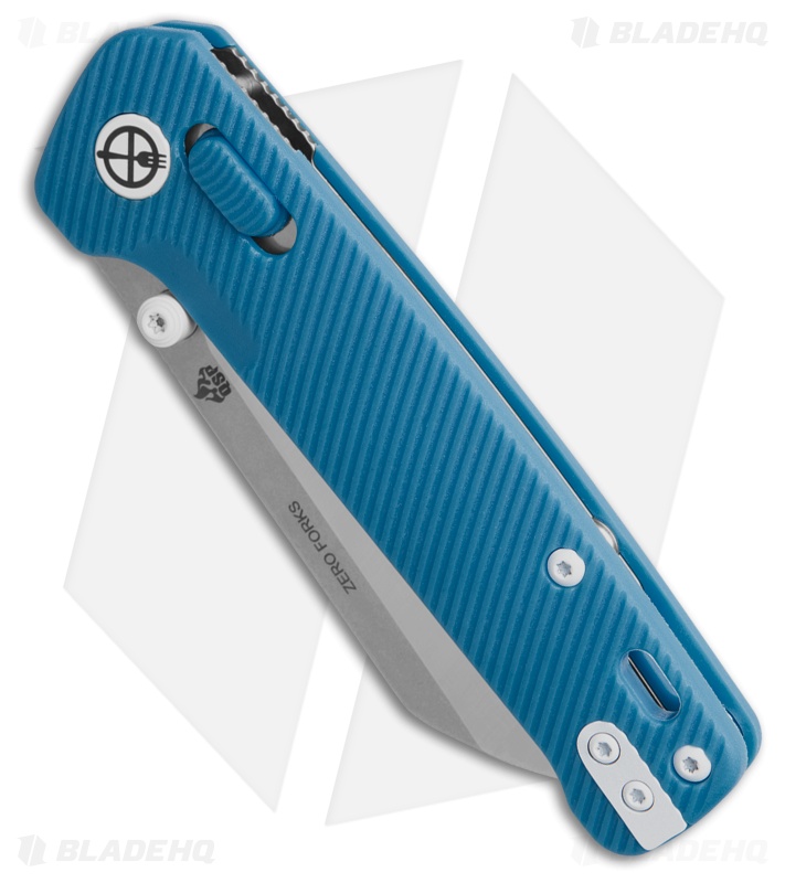 QSP Penguin Zero Forks Pocket Knife Blue FRN Satin/SW