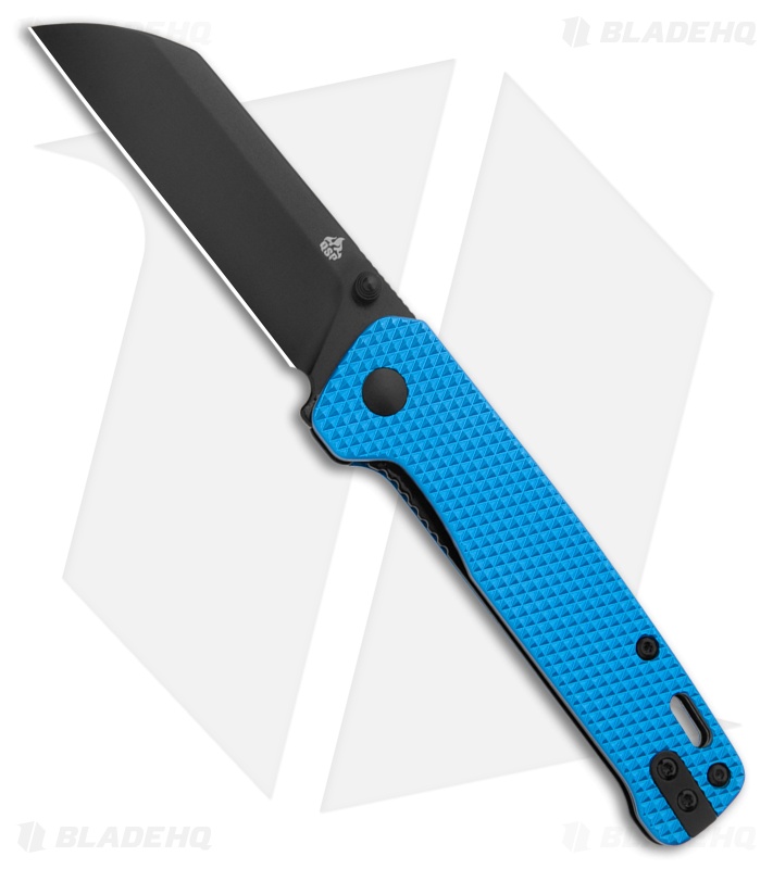 QSP Penguin Liner Lock Knife Blue Diamond Aluminum (3" Black S90V) 
