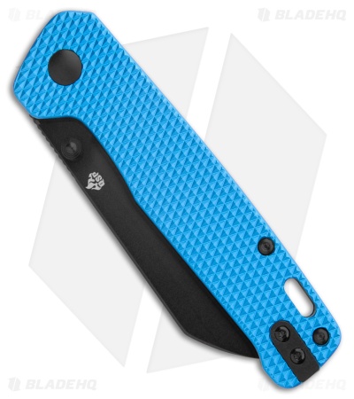 QSP Penguin Liner Lock Knife Blue Diamond Aluminum (3" Black S90V) 