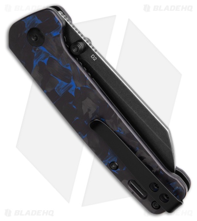 QSP Penguin V2 Liner Lock Knife Blue Shred CF + G-10 (3" Black SW) 