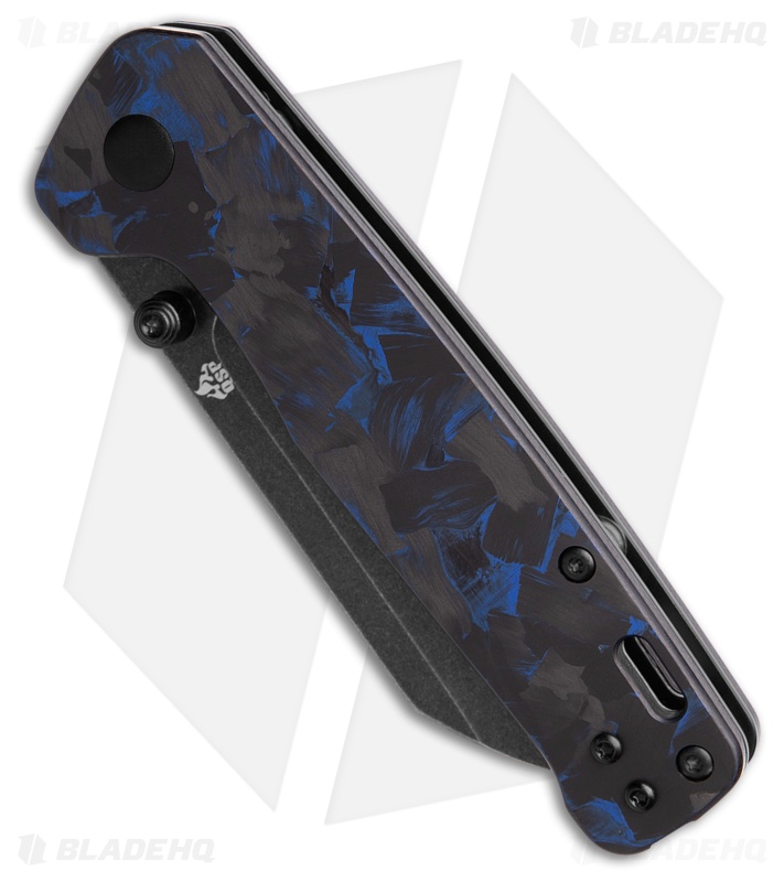 QSP Penguin V2 Liner Lock Knife Blue Shred CF + G-10 (3" Black SW) 
