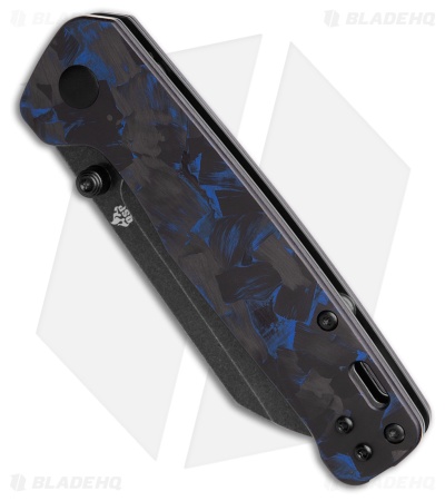 QSP Penguin V2 Liner Lock Knife Blue Shred CF + G-10 (3" Black SW) 