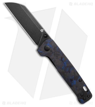 QSP Penguin V2 Liner Lock Knife Blue Shred CF + G-10 (3" Black SW) 