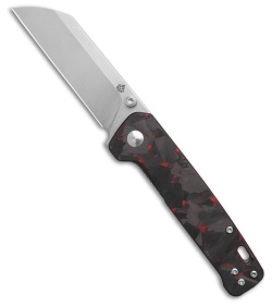 QSP Penguin V2 Liner Lock Knife Red Shred CF + G-10 (3" SW/Satin)