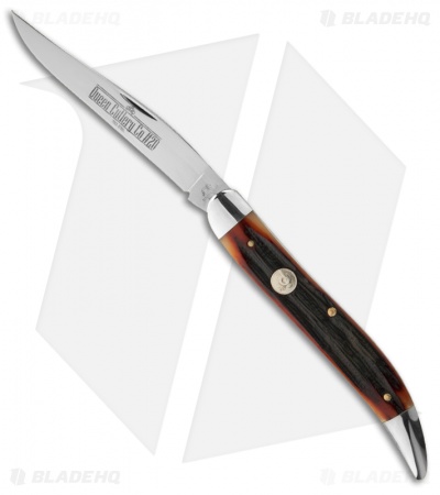 Queen Cutlery Large Toothpick Knife 5" Aged Honey Amber Jigged Bone 20-ACSB 