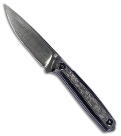 Real Steel Dex Fixed Blade Knife Black G-10 + Carbon Fiber (3.15" Satin)