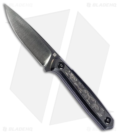 Real Steel Dex Fixed Blade Knife Black G-10 + Carbon Fiber (3.15" Satin)