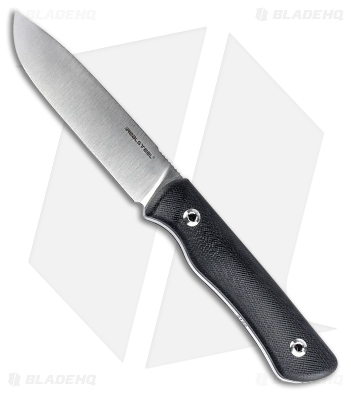 Real Steel Bushcraft Plus II Fixed Blade Knife Black G-10 (4.6" Satin Convex)