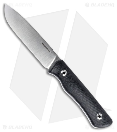 Real Steel Bushcraft Plus II Fixed Blade Knife Black G-10 (4.6" Satin Convex)
