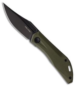 Real Steel Ventus Lite Slip Joint Knife OD Green G-10 (3" Black PVD)