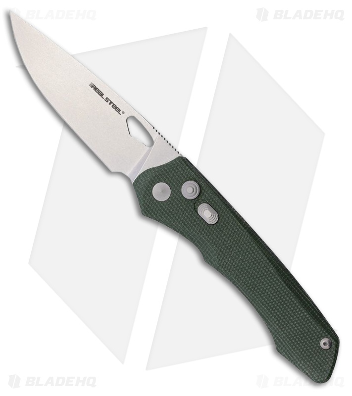 Real Steel Griffin Pro Knife Green Canvas Micarta SW