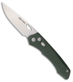 Real Steel Griffin Pro Button Lock Knife Green Canvas Micarta (3.5" Stonewash)