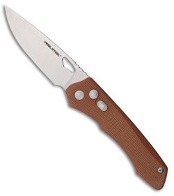 Real Steel Griffin Pro Button Lock Knife Natural Canvas Micarta (3.5" Stonewash)