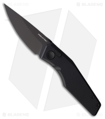 Real Steel Spectrum Button Lock Knife Black G-10 (3.4" Black PVD)
