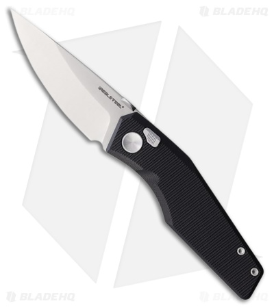 Real Steel Spectrum Button Lock Knife Black G-10 (3.4" Satin)