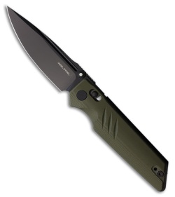 Real Steel Sacra Crossbar Lock Knife OD Green G-10 (3.3" Black PVD)