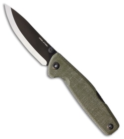 Real Steel Yak Lockback Knife Green Canvas Micarta (3.7" Two-Tone)
