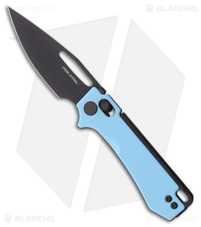 Real Steel Vis Crossbar Lock Knife Blue G-10 (2.7" Black PVD)