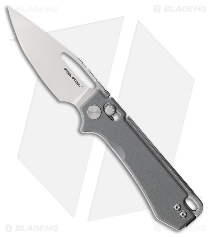 Real Steel Vis Crossbar Lock Knife Gray G-10 (2.7" Satin)