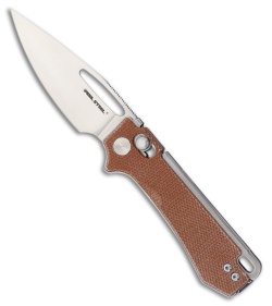 Real Steel Vis Crossbar Lock Knife Natural Canvas Micarta (2.7" Satin)
