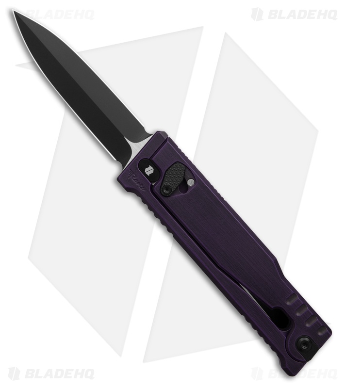 Reate EXO-M D/E Dagger Gravity Knife Distressed Purple (3.2" Black Nitro-V)