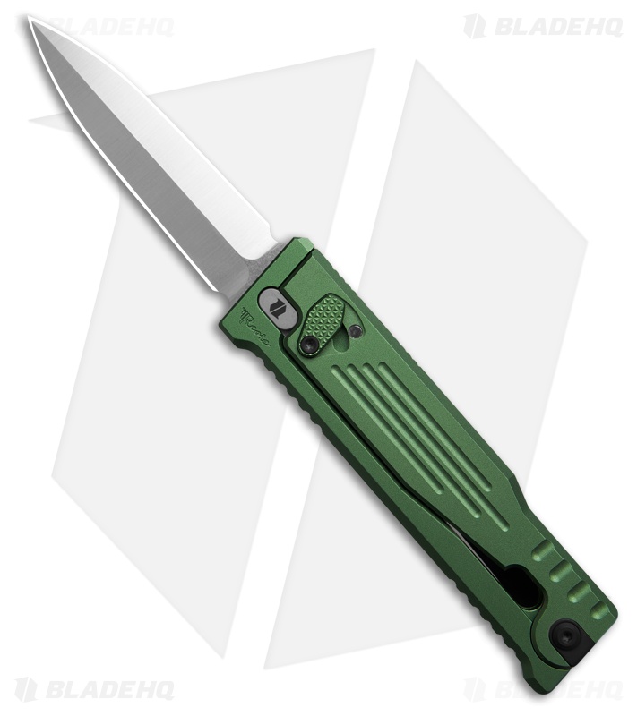 Reate EXO-M D/E Dagger Gravity Knife Green Aluminum (3.2" Satin Nitro-V) BHQ 