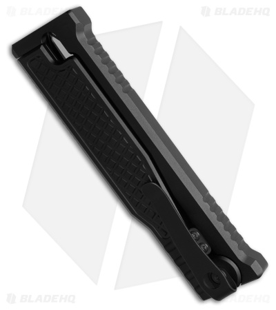 Reate EXO-M Dagger Gravity Knife Black Frag Aluminum (3.2" Satin Elmax) BHQ