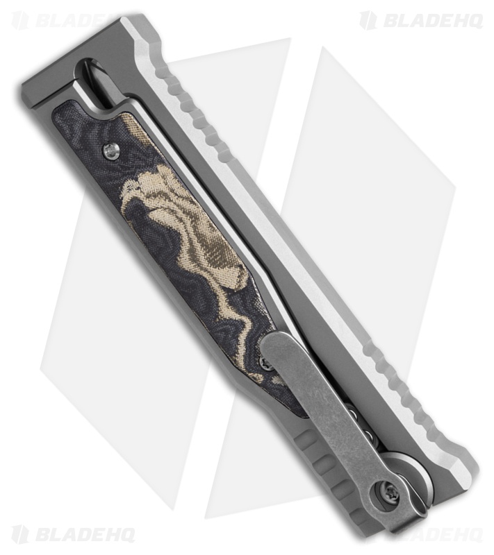 Reate EXO-M Dagger Gravity Knife Titanium/Burl Linen Micarta (3.25" SW)