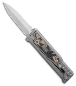 Reate EXO-M Dagger Gravity Knife Titanium/Burl Linen Micarta (3.25" SW)