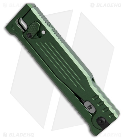 Reate EXO-M Drop Point Gravity Knife Green Aluminum (3.2" Black PVD Nitro-V) BHQ