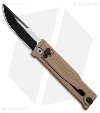 Reate EXO-M Drop Point Gravity Knife Tan Aluminum (3.2" Black PVD Nitro-V) BHQ