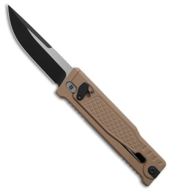 Reate EXO-M Drop Point Gravity Knife Tan Frag Aluminum (3.2" Black PVD Elmax)
