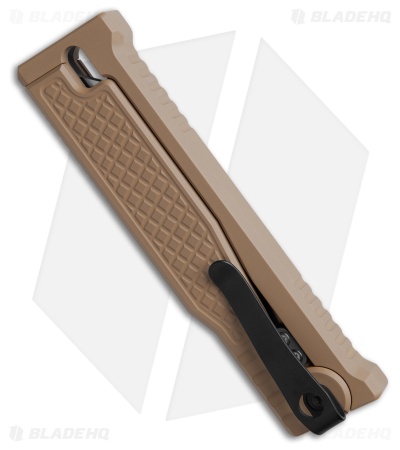 Reate EXO-M Dagger Gravity Knife Tan Frag Aluminum (3.2" Satin Elmax)