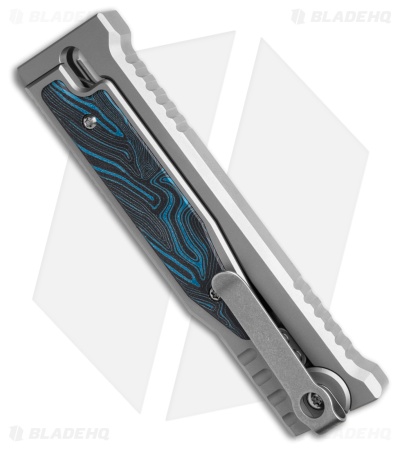Reate EXO-M Drop Point Gravity Knife Titanium/Black Blue G-10 (3.25" SW/Satin)
