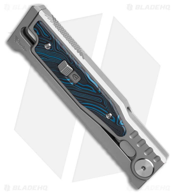 Reate EXO-M Drop Point Gravity Knife Titanium/Black Blue G-10 (3.25" SW/Satin)