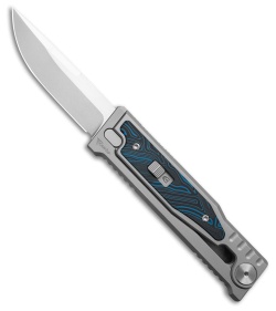 Reate EXO-M Drop Point Gravity Knife Titanium/Black Blue G-10 (3.25" SW/Satin)