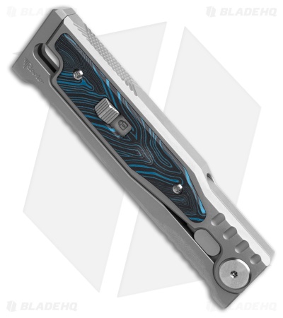 Reate EXO-M Drop Point Gravity Knife Titanium/Black Blue G-10 (3.25" Satin)