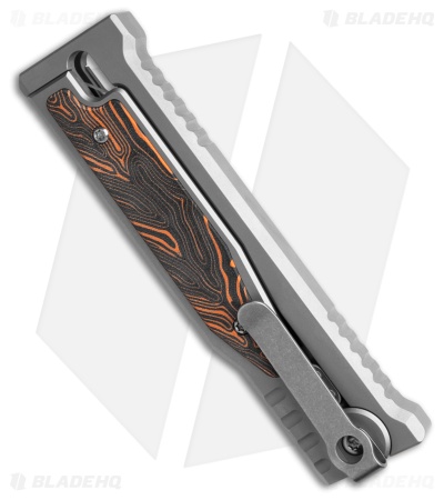 Reate EXO-M Drop Point Gravity Knife Titanium/Black Orange G-10 (3.25" Satin)